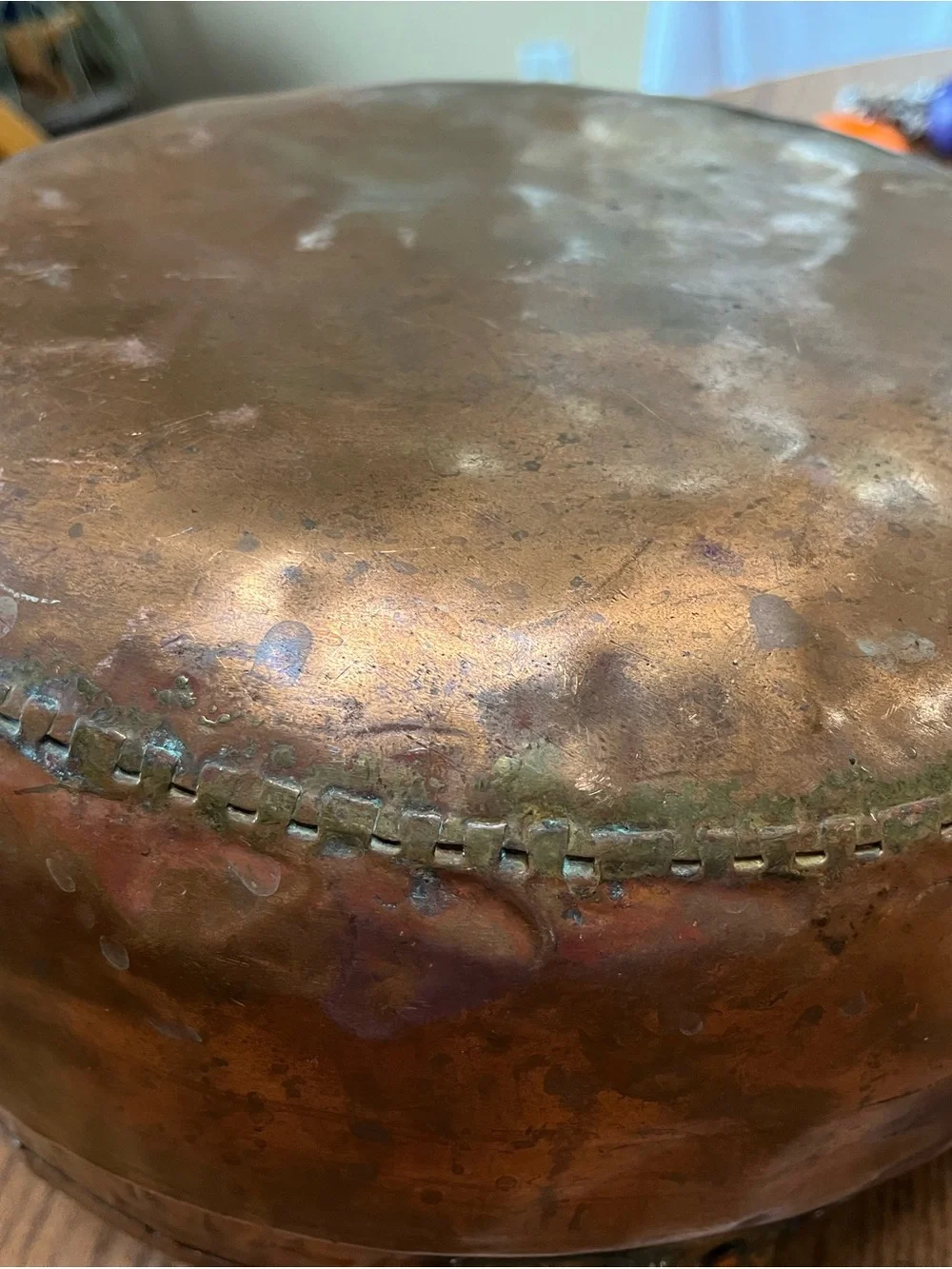 Vintage Copper Cooking Kettle with Handle - Copper Finish